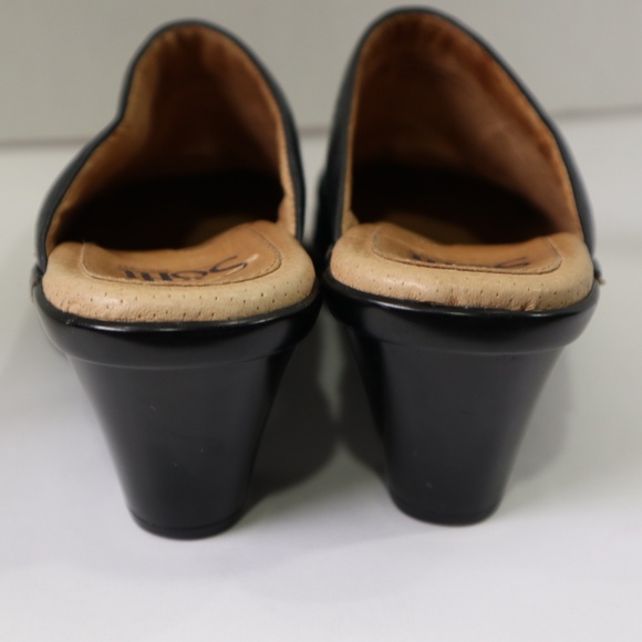 Sofft Blue Black Leather Mules Shoes Size 7M - Picture 5 of 8